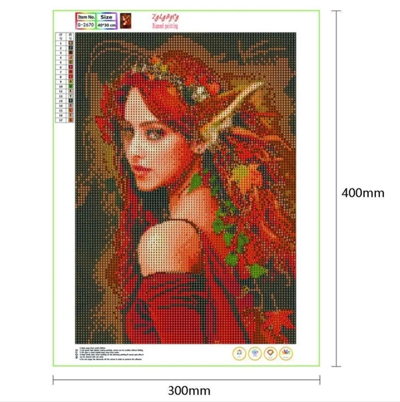 New 5D DIY Full Drill Diamond Art Kit, Fairy, Mosaic Coded 11.81" x 15.7" - Picture 3 of 9